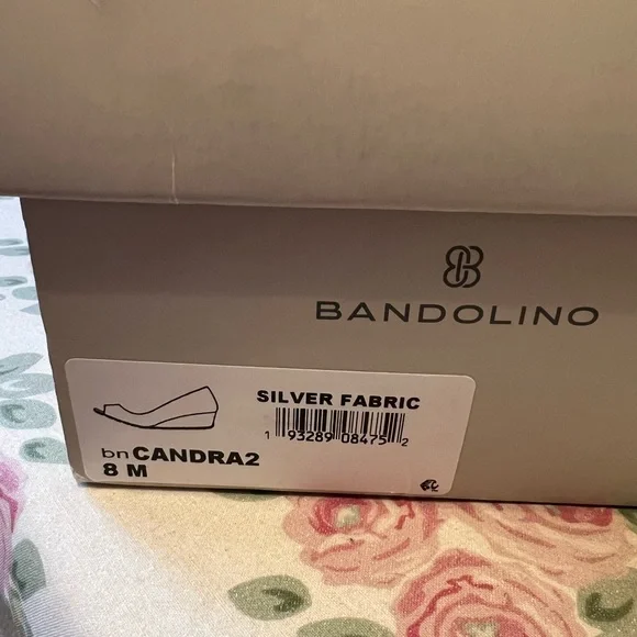 Bandolino Women's Candra Peep Toe Wedge Dress Pumps 8M Silver - Picture 5 of 8